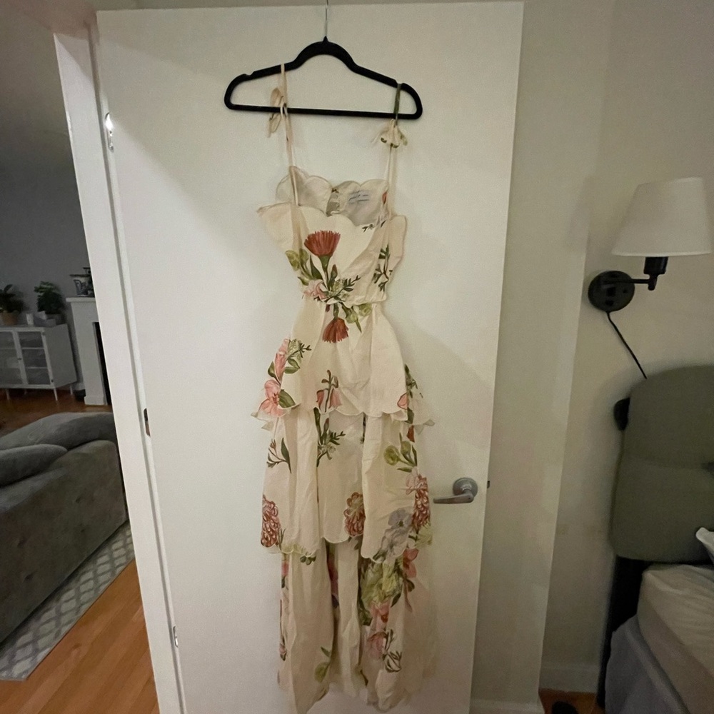 Floral Cream Maxi Dress